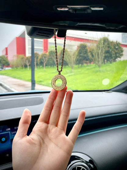 Round Arabic Engraved Pendant Necklace